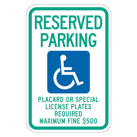 LYLE ADA Handicapped Parking Sign, 18" x 12, T1-2161-HI_12x18 T1-2161-HI_12x18