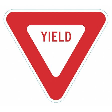 LYLE YIELD Traffic Sign, 18 in Height, 18 in Width, Aluminum, Triangle, English T1-6243-HI_18x18