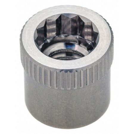 Ampg Nut Insert, 3/8"-24 Thrd Sz, 5/8 in L, Round, Stainless Steel, Plain Z1975SS