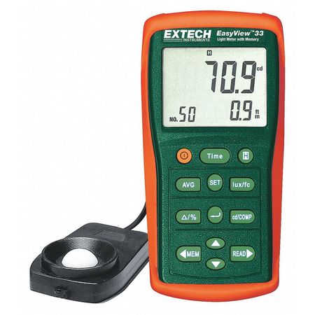 EXTECH Light Meter, No Interface, (6) AAA Battery EA33-NIST
