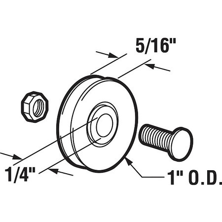 Prime-Line Roller Assembly, 5-7/16" L x3-13/16" W, PR B 548