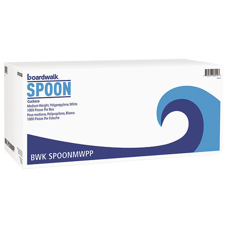 Zoro Select Disposable Spoon, White, Med, PK1000 V01788