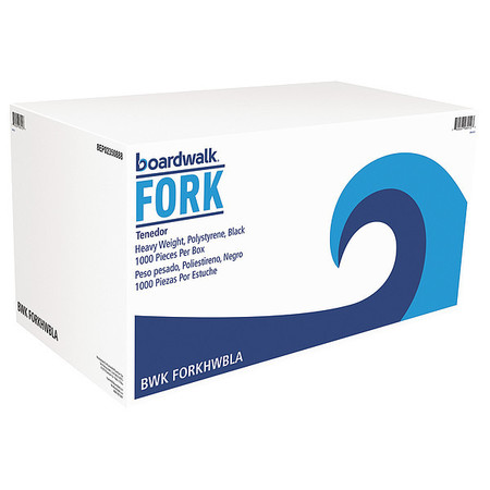 Zoro Select Disposable Fork, Black, Plastic, PK1000 BWKFORKHWPPBLA