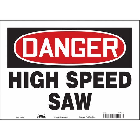 CONDOR Safety Sign, 10 in Height, 14 in Width, Vinyl, Horizontal Rectangle, English, 486T84 486T84