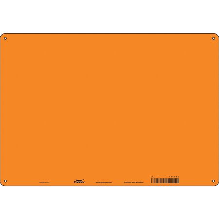 CONDOR Blank Sign, 20" W, 14" H, No Text, Plastic, Orange 486U95