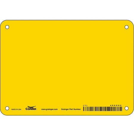 CONDOR Safety Sign, 7" W, 5" H, 0.055" Thickness 486U62