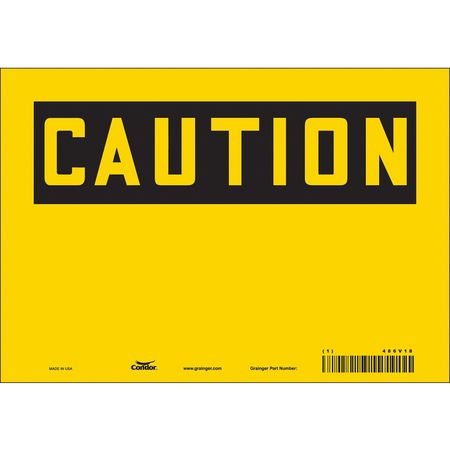 CONDOR Safety Sign, 10" W, 7" H, 0.004" Thickness 486V18