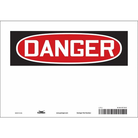 CONDOR Safety Sign, 10" W, 7" H, 0.004" Thickness 486V59