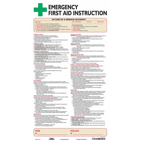 CONDOR First Aid Sign, 19 in Height, 11 in Width, Polyester, Rectangle, English 487D80