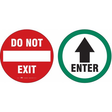 CONDOR Exit Sign, English, 6" W, 6" H, Vinyl, Green, Red, White 487D50
