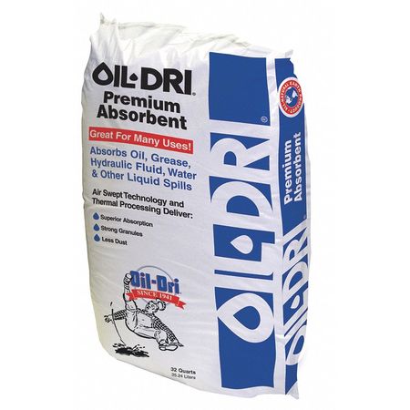 Oil-Dri Loose Absorbent, 180 gal, Acids, Grease, Ink, Oil, Other Liquid Spills, Paints, Water, Brown, Red I06032G50