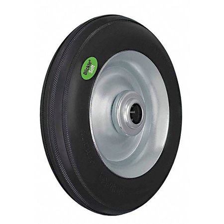 ZORO SELECT Solid Rubber Wheel, 440 lb. Load, Ribbed VW 260/20K