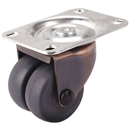ZORO SELECT Plate Caster, 210 lb. Load Rating, Swivel P9S-HR020G-P-AF