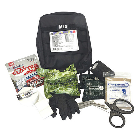Medsource First Aid Kit Trauma Bag, 10 Components MS-ELITE-FA187BLK