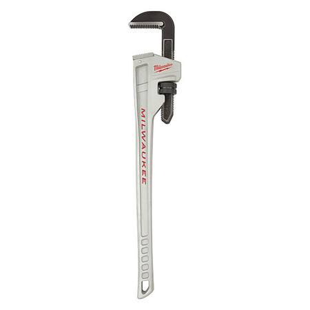 MILWAUKEE TOOL Pipe Wrench, Straight, Aluminum, 36 in L, 5 in Jaw Capacity 48-22-7236