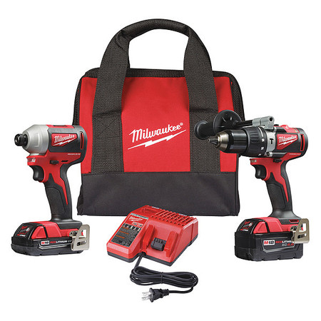 Milwaukee Tool M18 Brushless 2-Tool Combo Kit, Hammer Drill/Impact Driver 2893-22CX