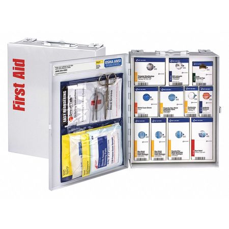 Zoro Select First Aid Cabinet, Metal, 25 Person 1350-FAE-0103