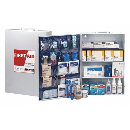 Zoro Select First Aid Cabinet, Metal, 150 Person 59395