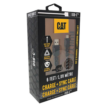 Cat USB Cable, 2.0 Specification, 10 ft. L, Blk CAT-USB-USBC