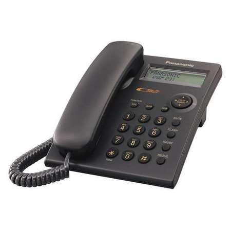 PANASONIC Telephone, Analog, 1 Handsets, 1 Lines, Blk KX-TSC11B