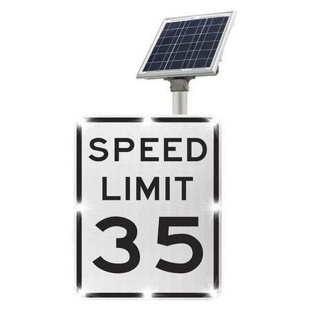 TAPCO LED Traffic Sign, Solar, Speed Limit 35 2180-00285-35