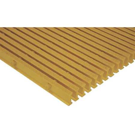 FIBERGRATE Industrial Pultruded Grating, 144 in Span, Grit-Top Surface, ISOFR Resin, Yellow 872265