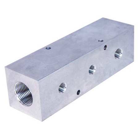 PNEUMADYNE Manifold, Aluminum, 3 Outlets, 7-1/2" L M40-500-3