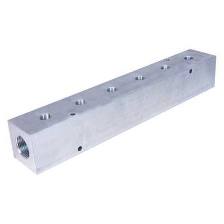 PNEUMADYNE Manifold, Aluminum, 6 Outlets, 14-1/4" L M40-500-6