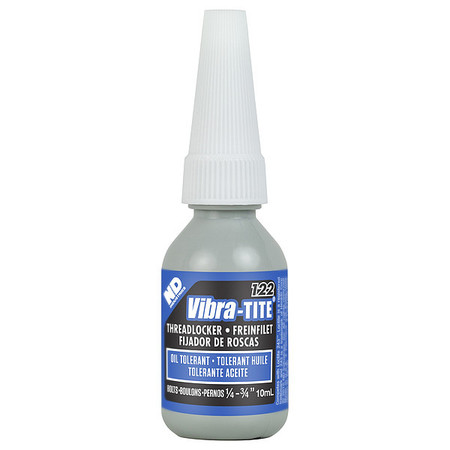 Vibra-Tite Primerless Threadlocker, VIBRA-TITE 122, Blue, Medium Strength, Liquid, 10 mL 12210