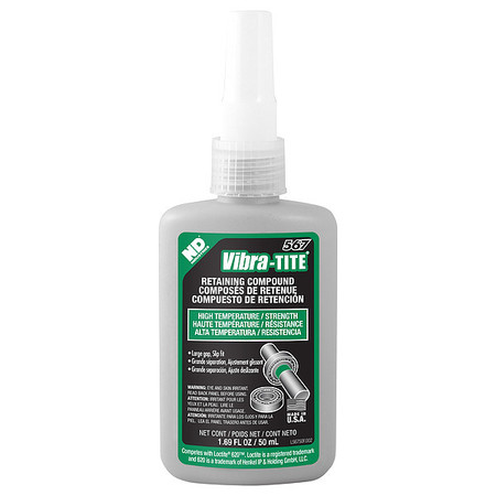 Vibra-Tite Retaining Compound, 567 Series, Green, Liquid, 50ml Bottle 56750