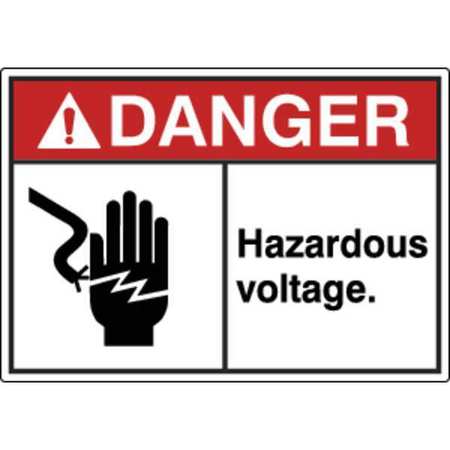 ZORO SELECT Label, Danger Hazardous Voltage, PK5 HWL-535-702-5PK