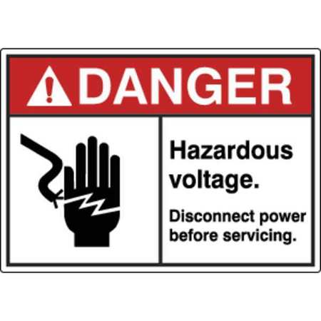 ZORO SELECT Label, Electrical Hazard, 3-1/2 in. H, PK5, HWL-535-703-5PK HWL-535-703-5PK