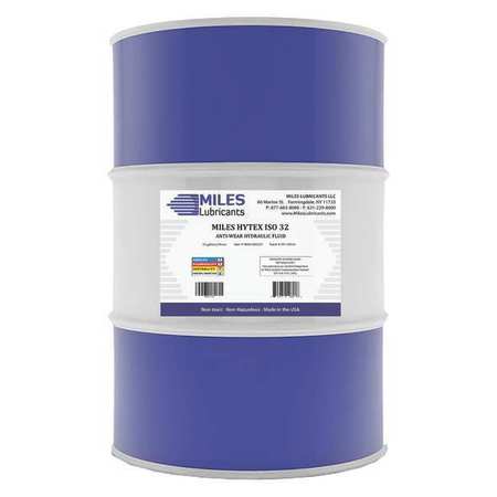 Miles Lubricants 55 gal Drum, Hydraulic Oil, 32 ISO Viscosity, 10W SAE M001000501