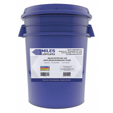 Miles Lubricants 5 gal Pail, Hydraulic Oil, 100 ISO Viscosity, 30W SAE M001000803