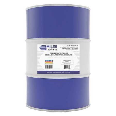 MILES LUBRICANTS 55 gal Rust and Oxidation Oil Drum 68 ISO Viscosity, 20W SAE, Amber M0010020093