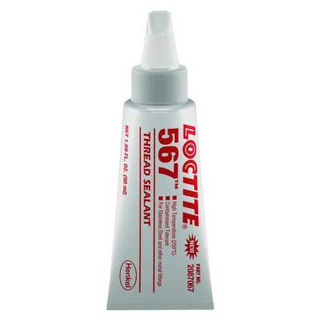 Loctite Pipe Thread Sealant 1.7 fl oz, Tube, 567, Off-White, Paste 2087067