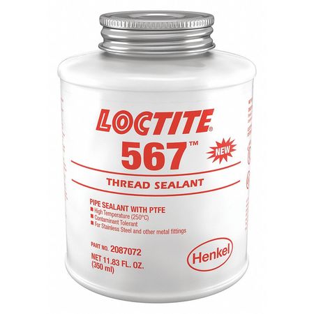 Loctite Thread Sealant 11.83 fl oz, Brush-Top Can, 567, White, Paste 2087072