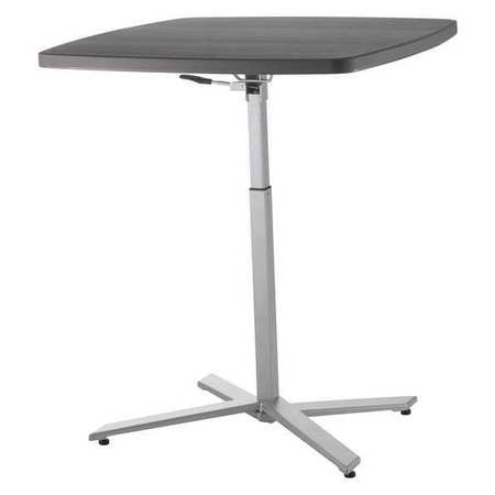 National Public Seating Square Bistro Table, 36" W, 36" L, 30 to 42" H, HDPE Blow Molded Plastic Top, Charcoal CTT3042