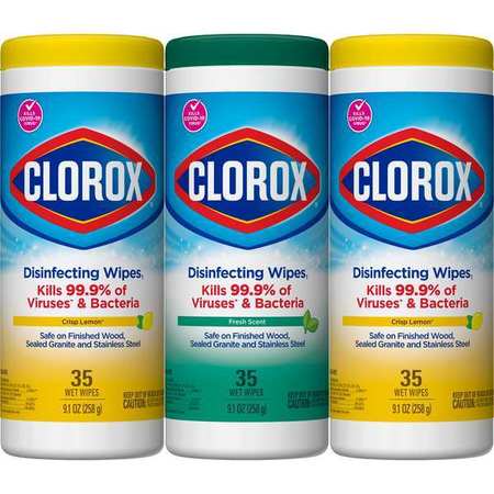 Clorox Disinfecting Wipes, White, Canister, 35 Wipes, 8 in x 7 in, Citrus Fresh 30112