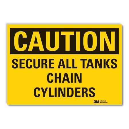LYLE Cylinder Handling Caution Reflective Label, 3 1/2 in H, 5 in W, LCU3-0342-RD_5x3.5 LCU3-0342-RD_5x3.5