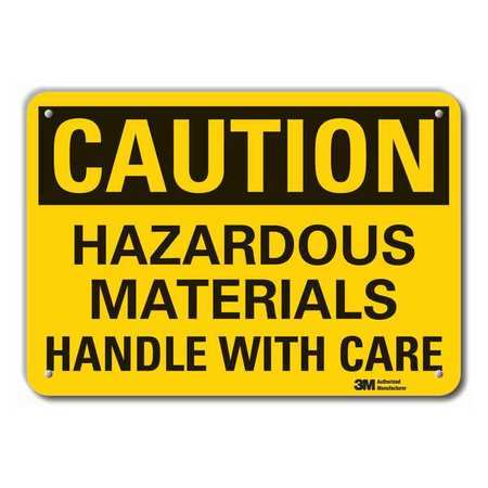 LYLE Reflective Hazardous Materials Caution Sign, 10 in H, 14 in W, English, LCU3-0362-RA_14x10 LCU3-0362-RA_14x10