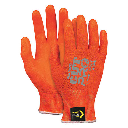 MCR SAFETY Hi-Vis Cut Resistant Coated Gloves, A4 Cut Level, Foam Nitrile, 2XL, 1 PR 9178NFOXXL