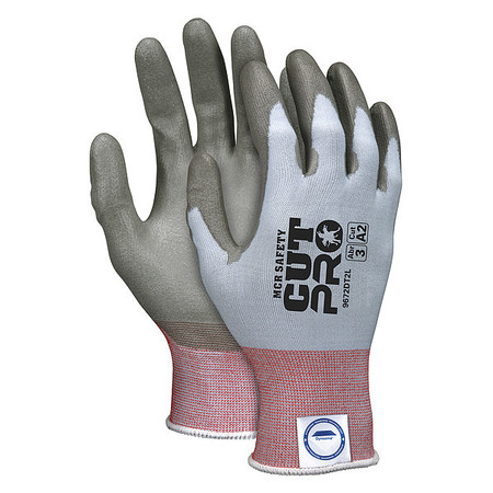 MCR SAFETY Cut Resistant Coated Gloves, A2 Cut Level, Polyurethane, L, 1 PR 9672DT2L