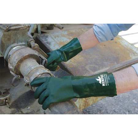 Mcr Safety 18" Chemical Resistant Gloves, PVC, L, 12PK 6418