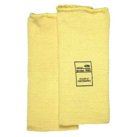 MCR SAFETY Cut-Resistant Sleeve: ANSI/ISEA Cut Level A3, Kevlar® ( 7 ga ), Yellow, Knit Cuff, 8 in Length 9370