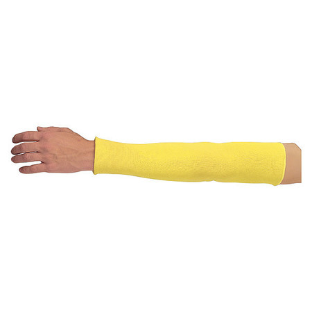 MCR SAFETY Cut-Resistant Sleeve: ANSI/ISEA Cut Level A3, Kevlar® ( 7 ga ), Yellow, Knit Cuff, 22 in Length 9379