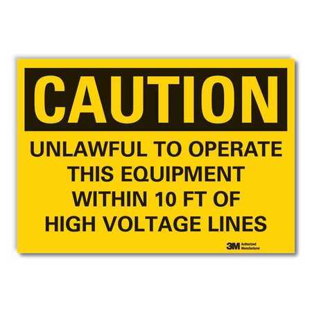 LYLE Caution Sign, 3-1/2 in. H, Vinyl, LCU3-0465-RD_5x3.5 LCU3-0465-RD_5x3.5