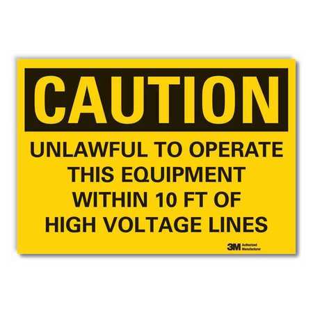 Lyle Caution Sign, 3-1/2 in. H, Vinyl, LCU3-0465-RD_5x3.5 LCU3-0465-RD_5x3.5