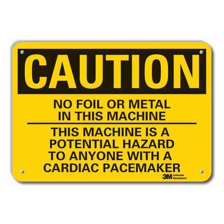LYLE Caution Sign, 10 in H, 14 in W, Plastic, Horizontal Rectangle, English, LCU3-0486-NP_14x10 LCU3-0486-NP_14x10