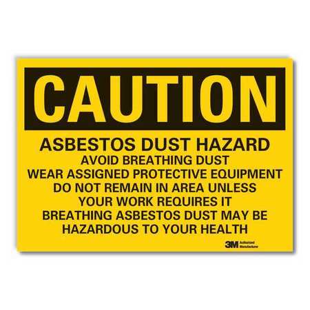 LYLE Asbestos  Caution Reflective Label, 5 in Height, 7 in Width, Reflective Sheeting, English LCU3-0492-RD_7x5